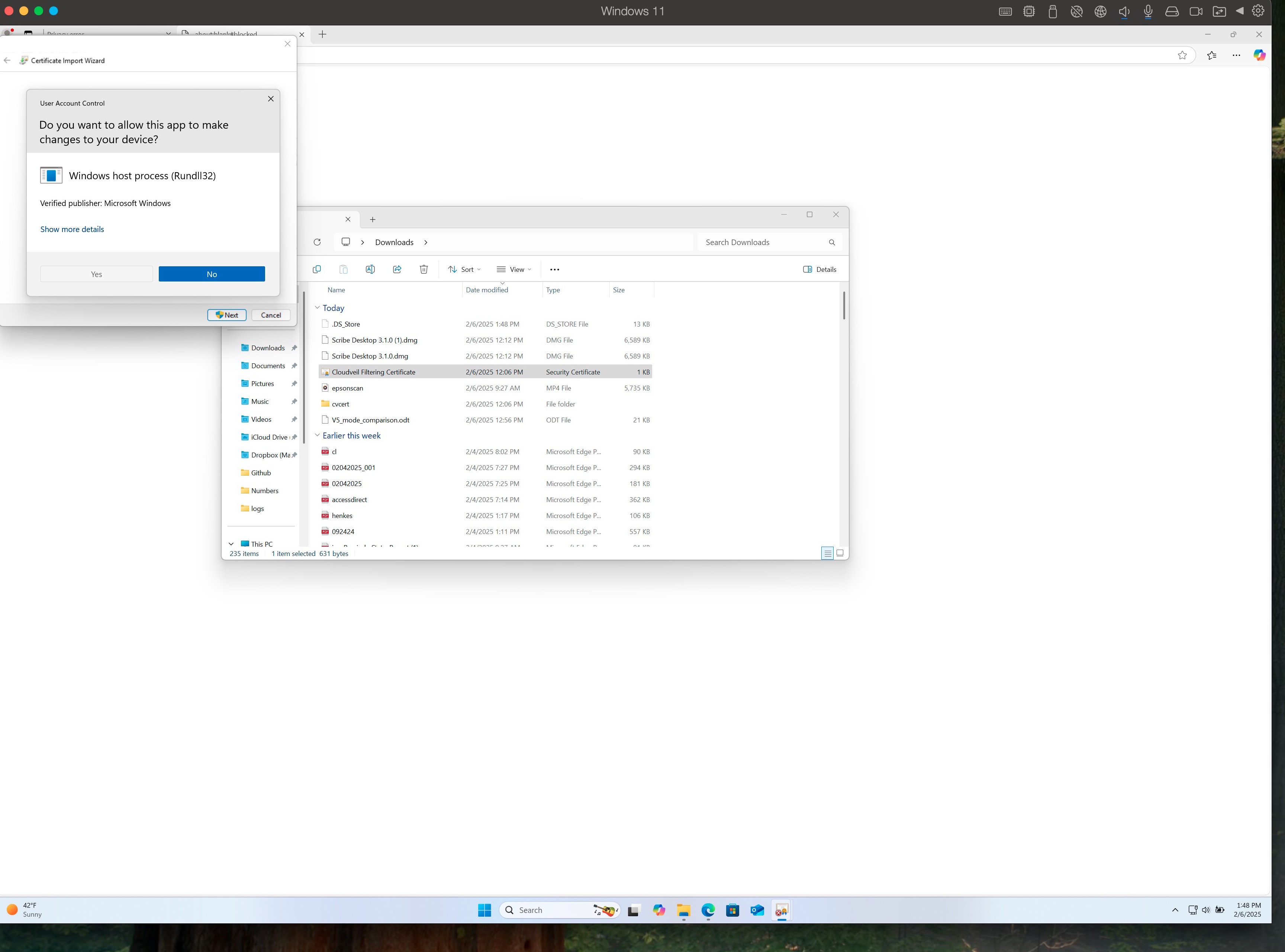 Windows User Account Control prompt