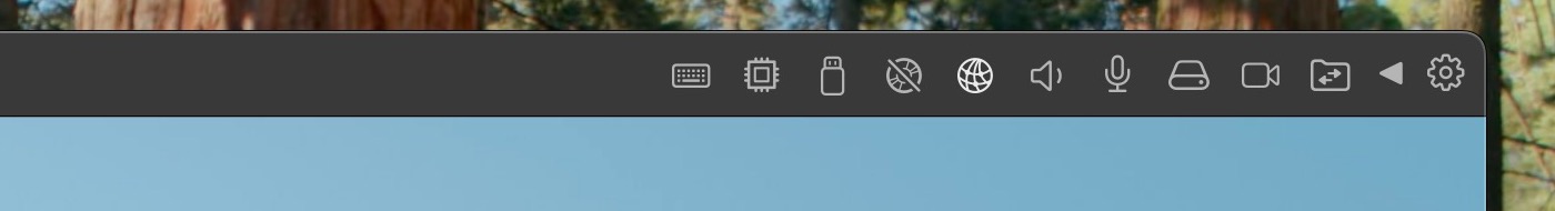 Parallels toolbar network settings icon